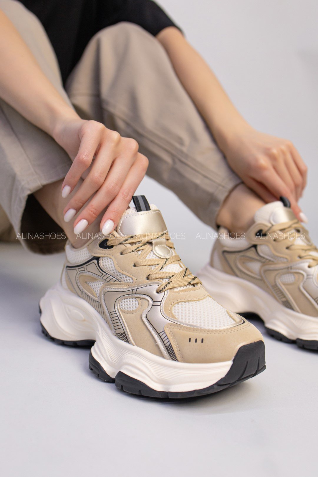 Кроссовки alinashoes бежевый купить,NaN
