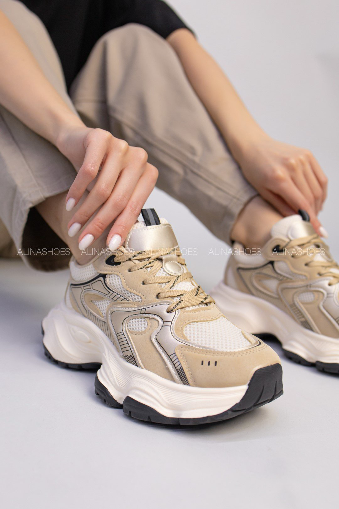 Кроссовки alinashoes бежевый купить,NaN