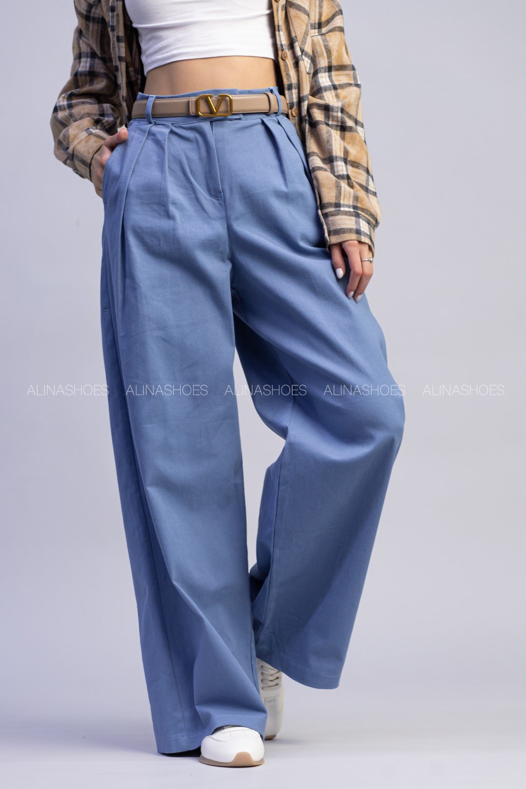 Повседневные брюки alinashoes голубой купить,NaN