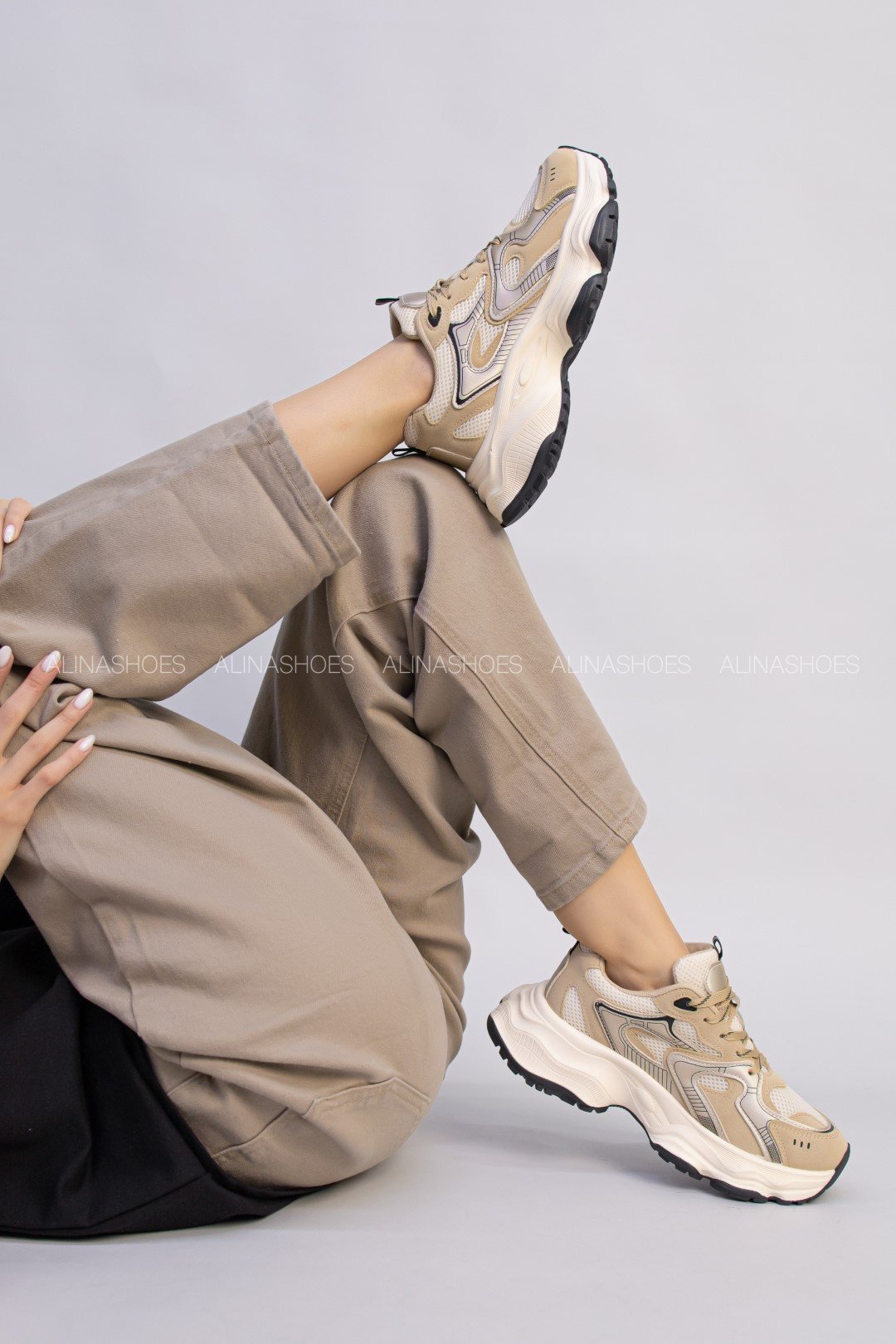 Кроссовки alinashoes бежевый купить,NaN