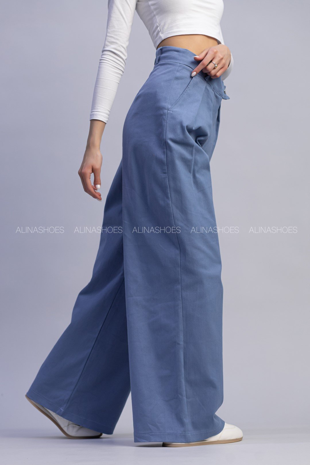 Повседневные брюки alinashoes голубой купить,NaN