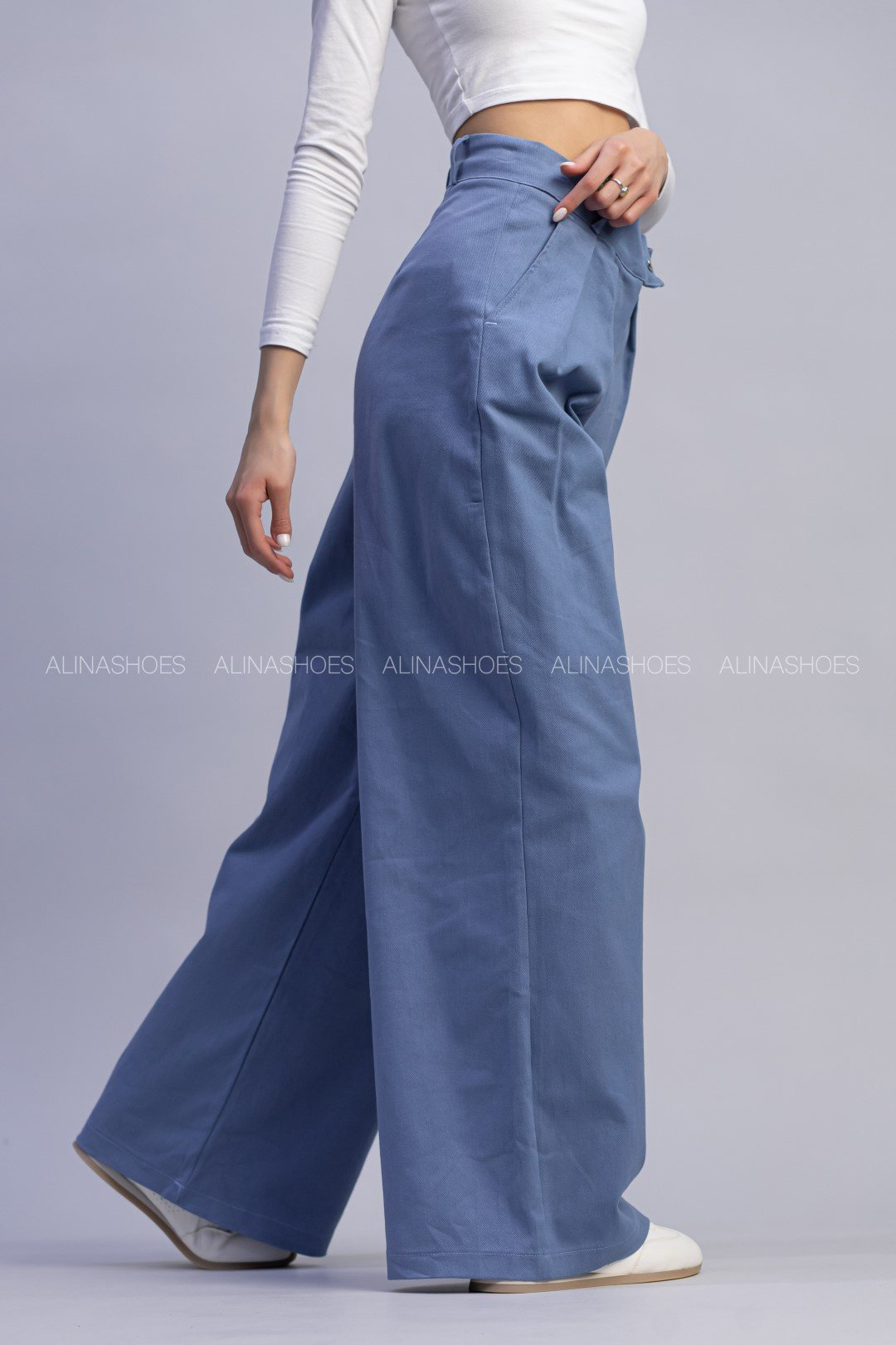 Повседневные брюки alinashoes голубой купить,NaN