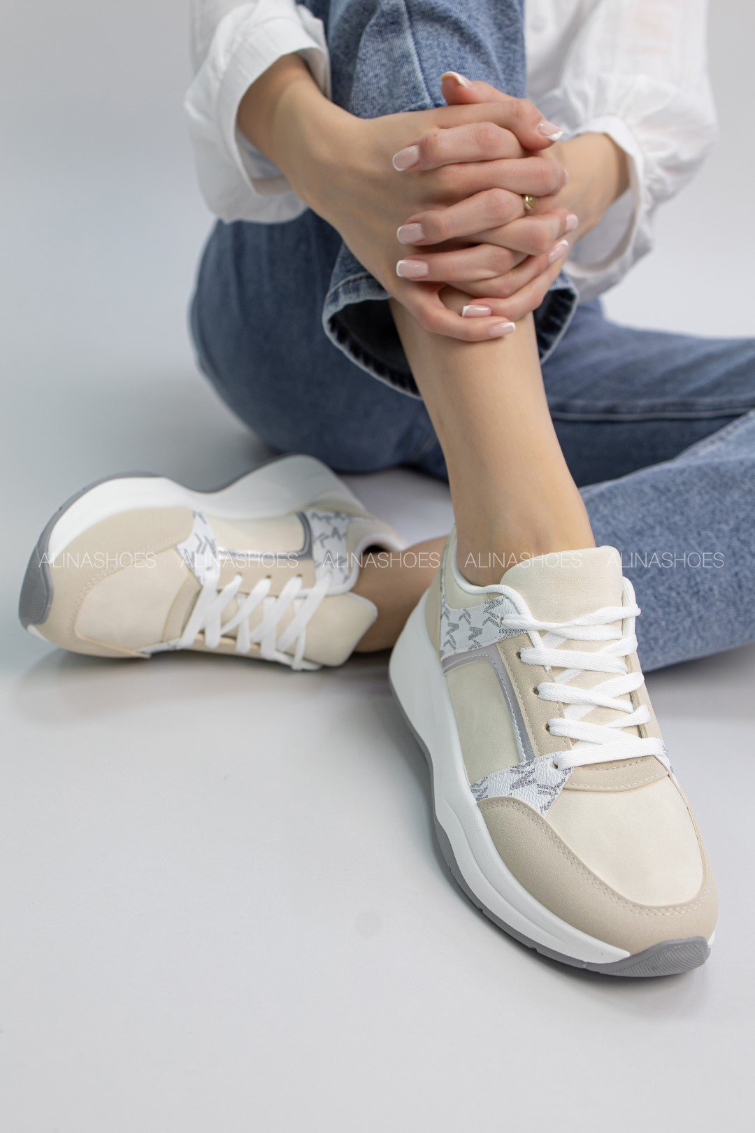 Кроссовки alinashoes бежевый купить,NaN