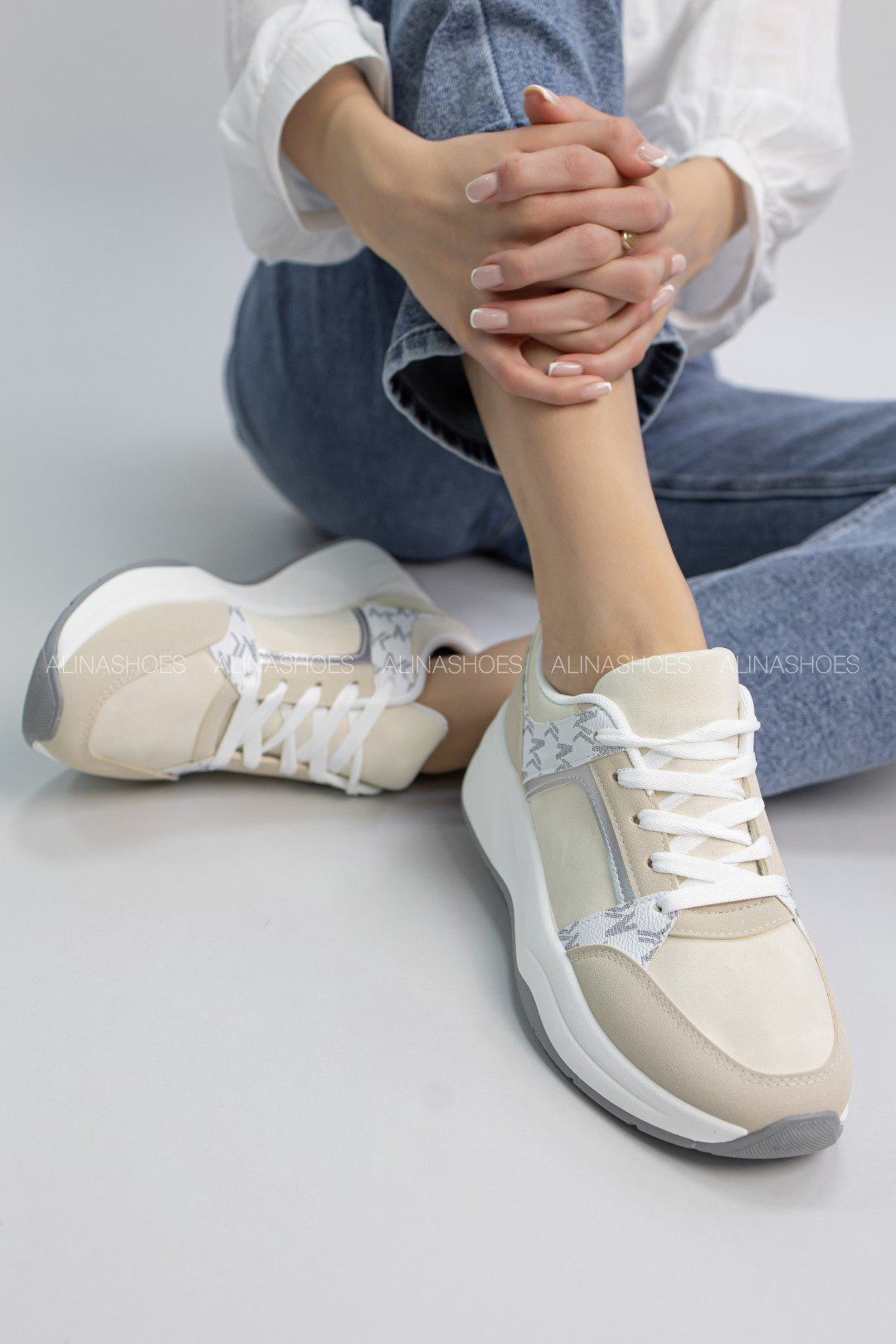 Кроссовки alinashoes бежевый купить,NaN