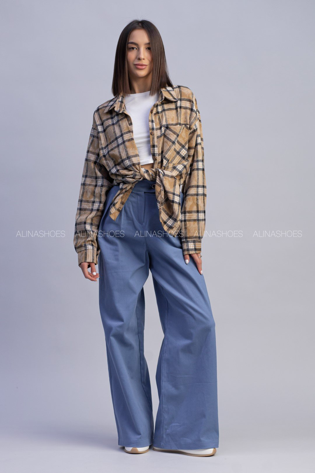 Повседневные брюки alinashoes голубой купить,NaN