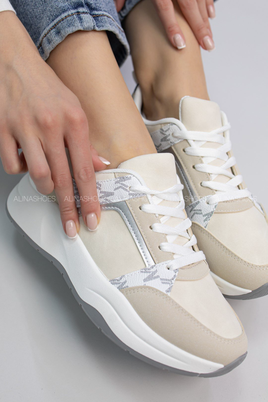 Кроссовки alinashoes бежевый купить,NaN