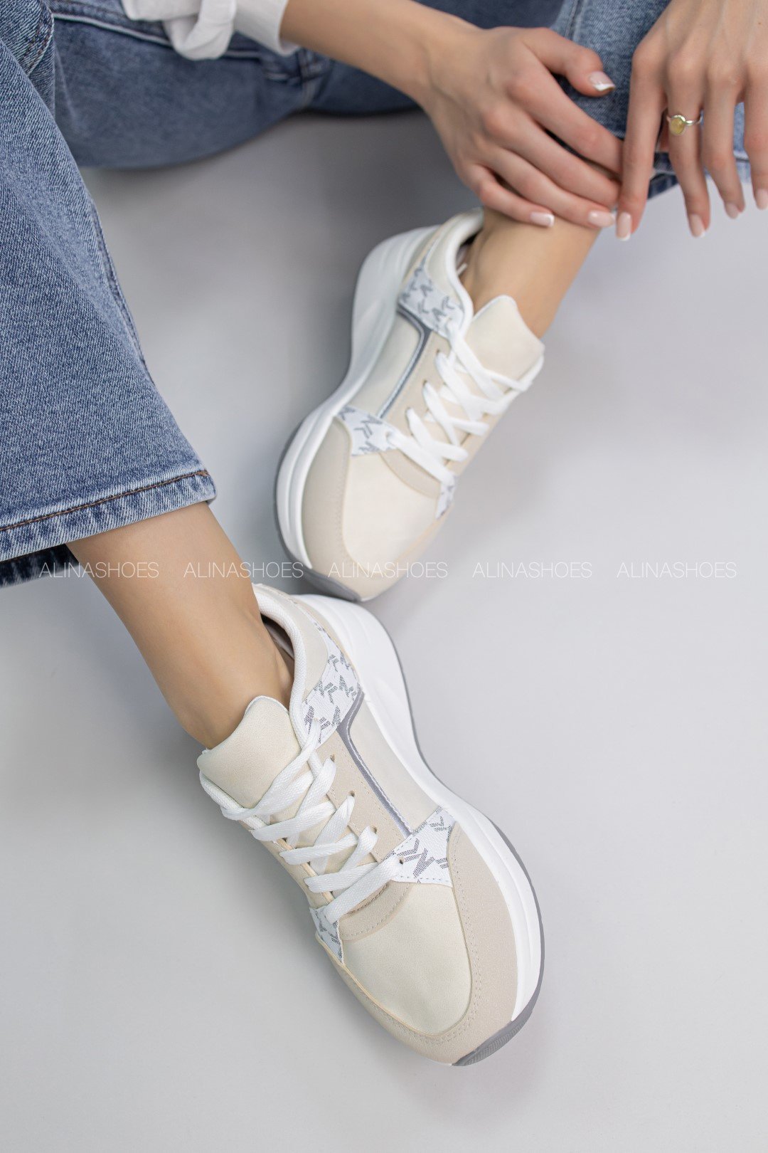 Кроссовки alinashoes бежевый купить,NaN