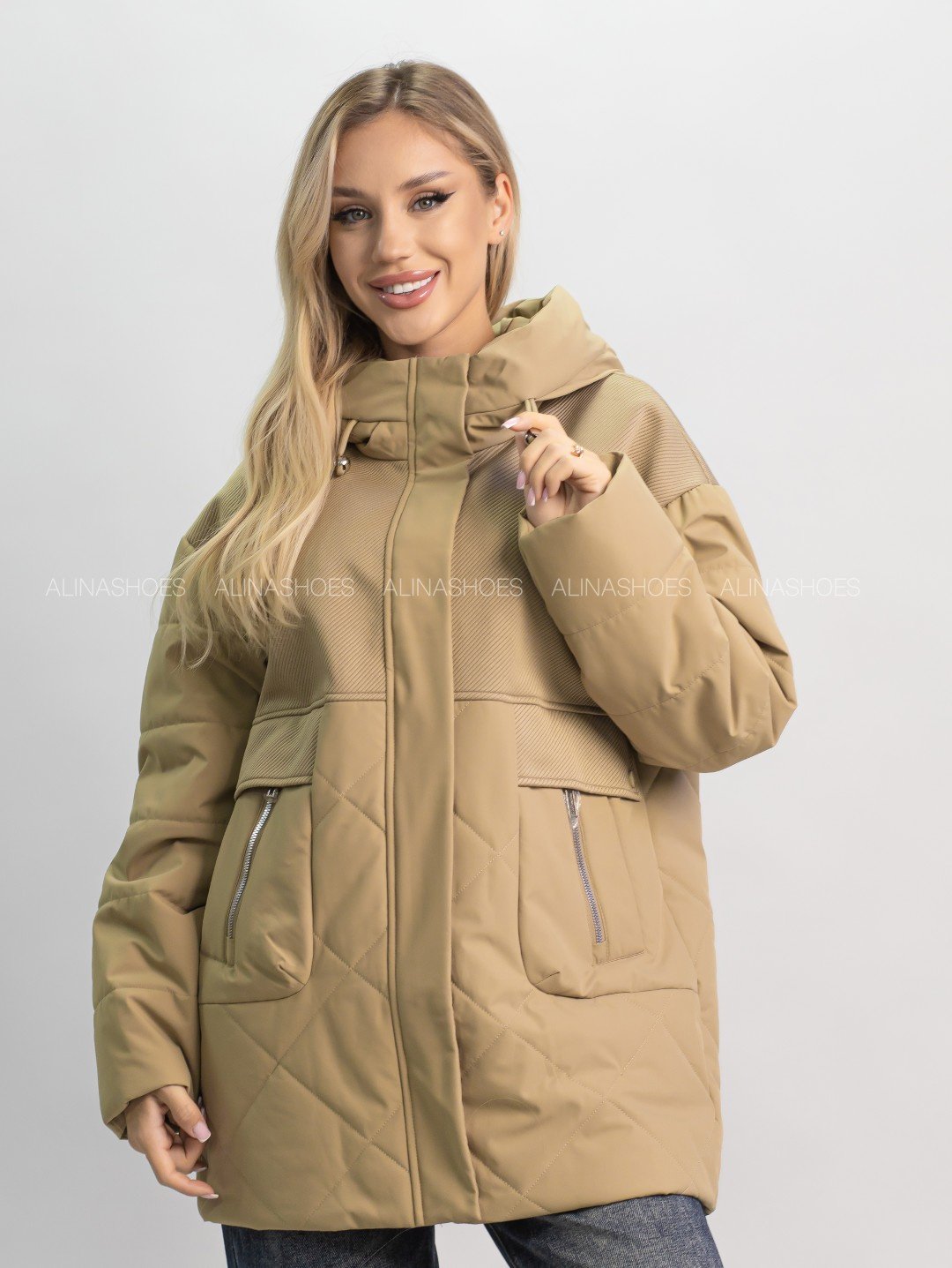 Демисезонная куртка alinashoes хаки купить,NaN