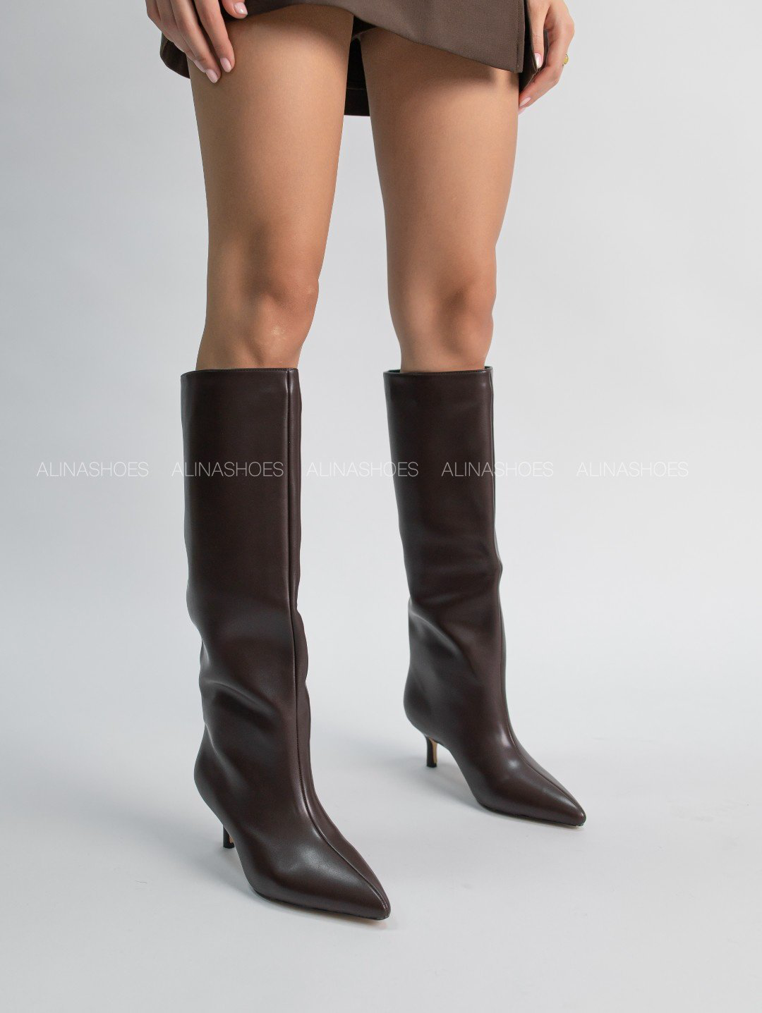Сапоги alinashoes dark brown 39 купить,NaN