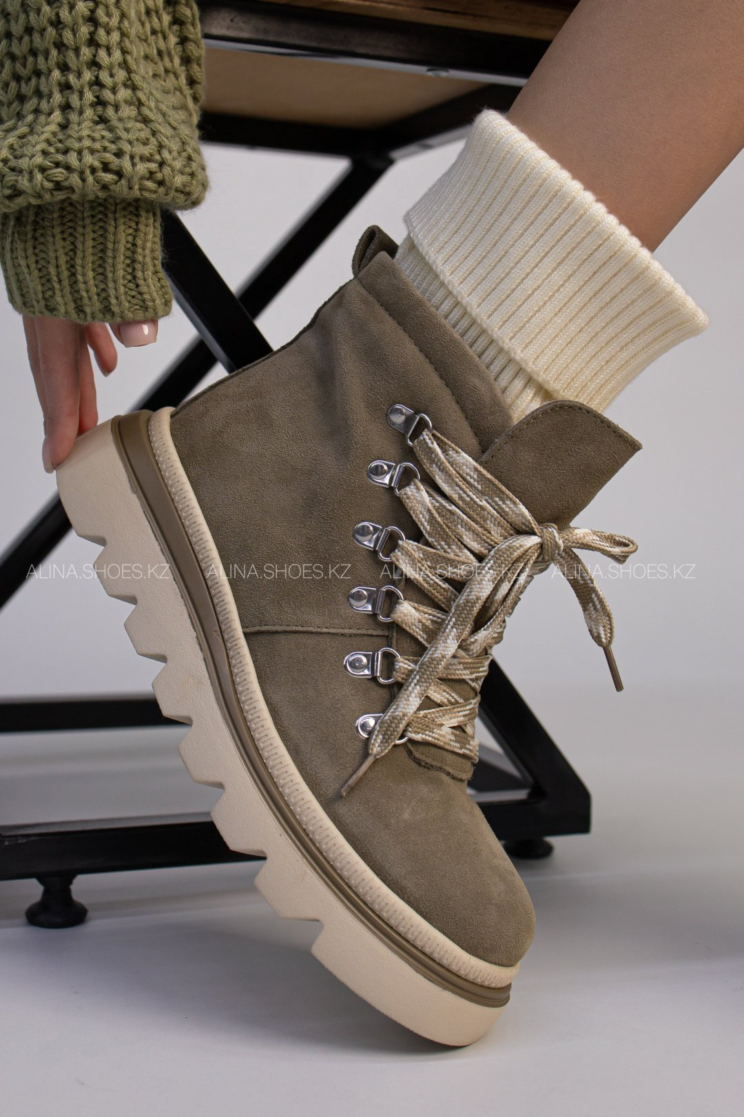 Ботинки alinashoes хаки купить,NaN