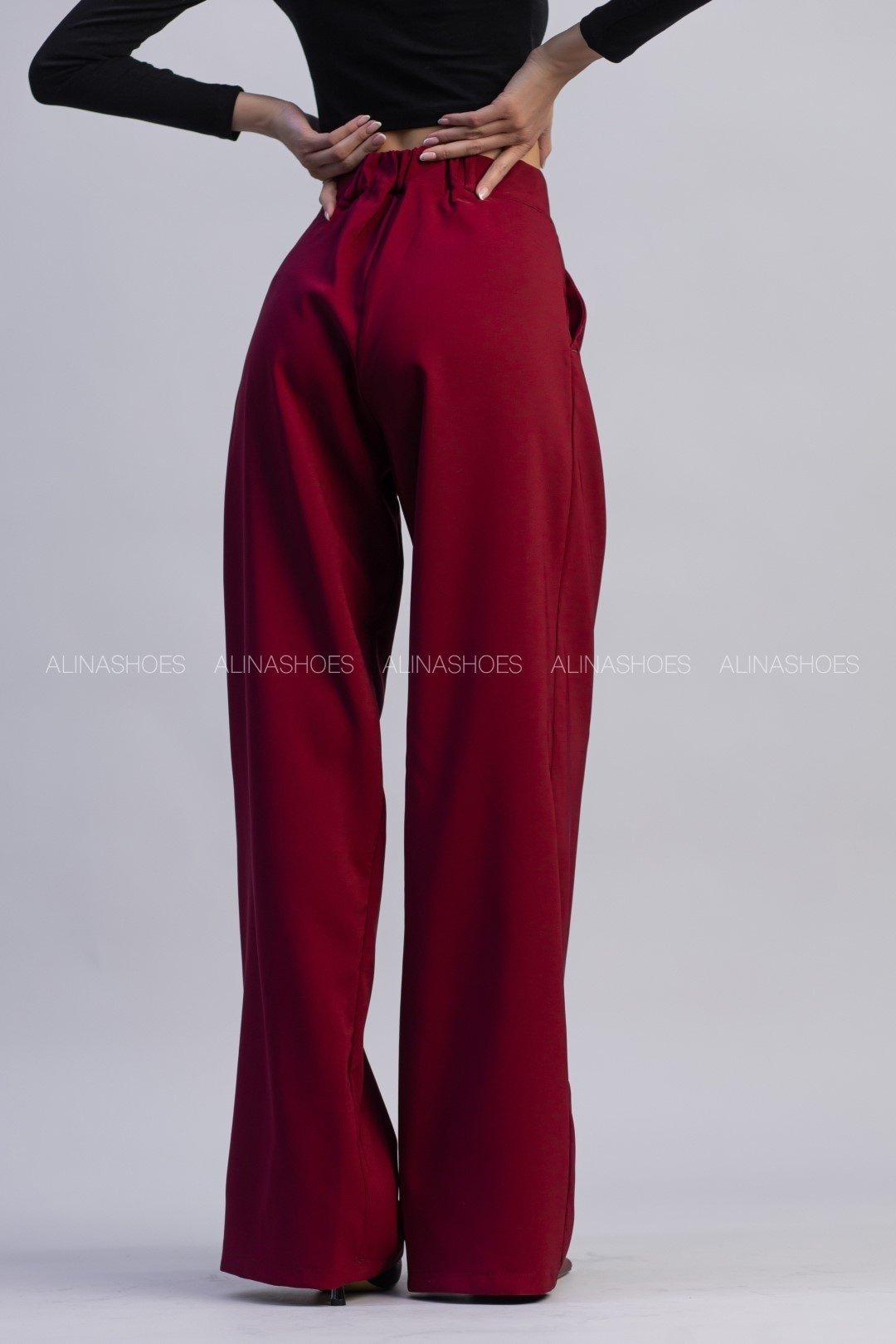 Повседневные брюки alinashoes бордовый купить,NaN