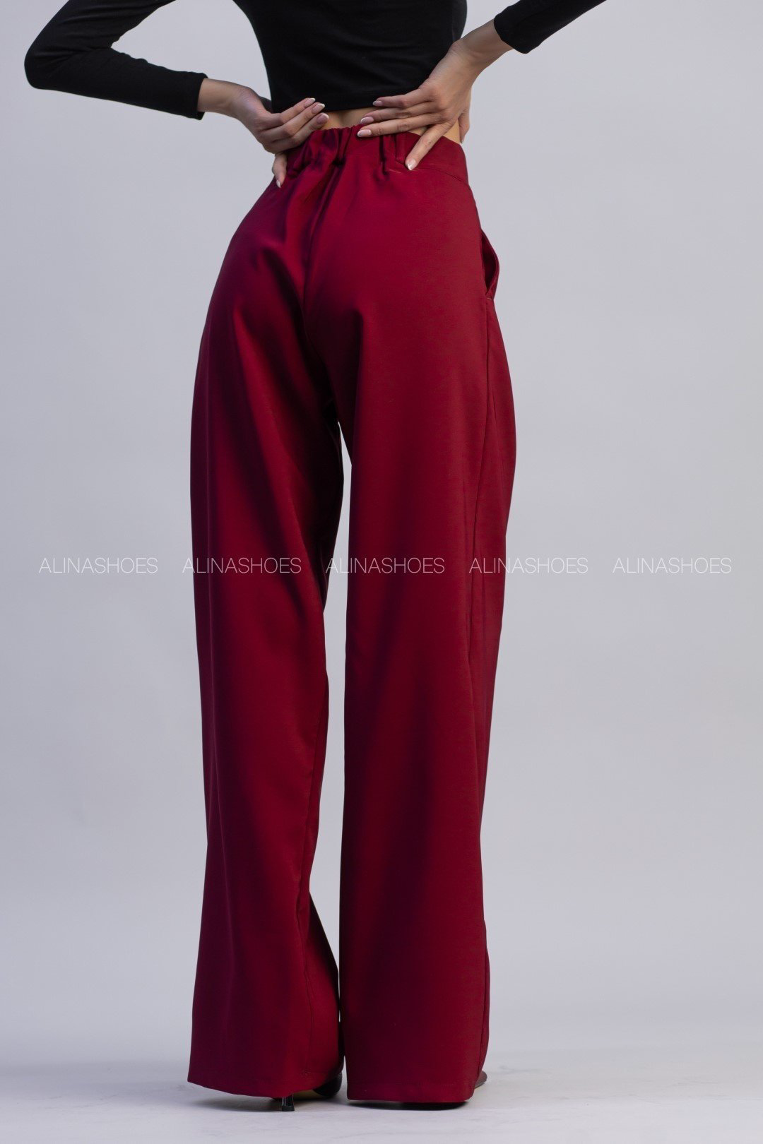 Повседневные брюки alinashoes бордовый купить,NaN