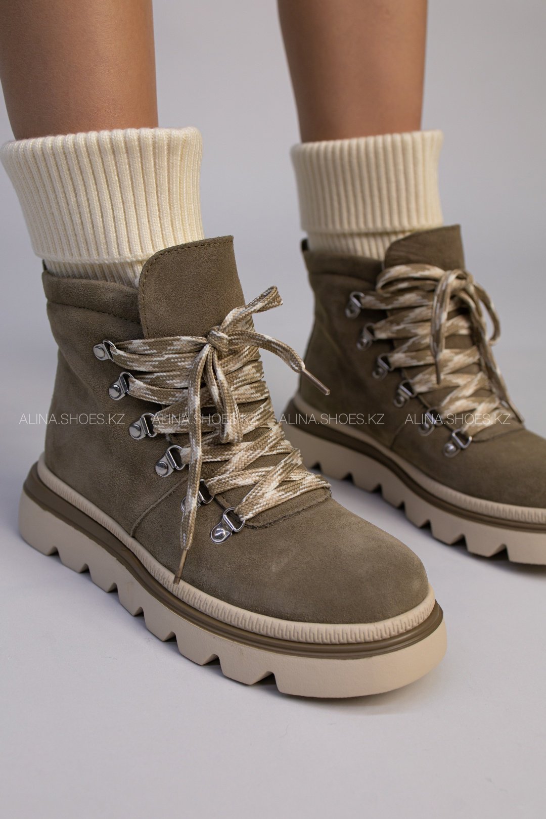 Ботинки alinashoes хаки купить,NaN