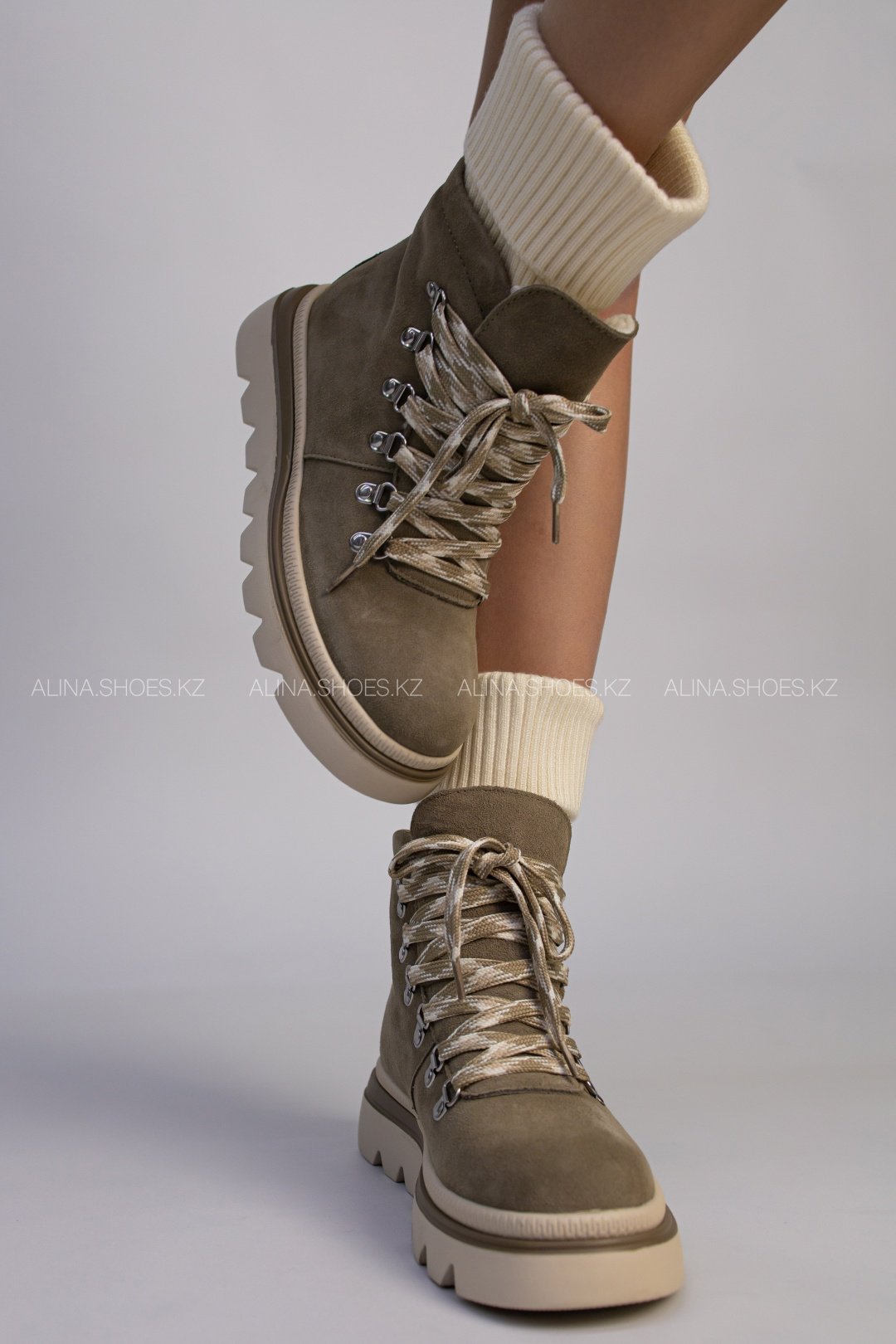 Ботинки alinashoes хаки купить,NaN