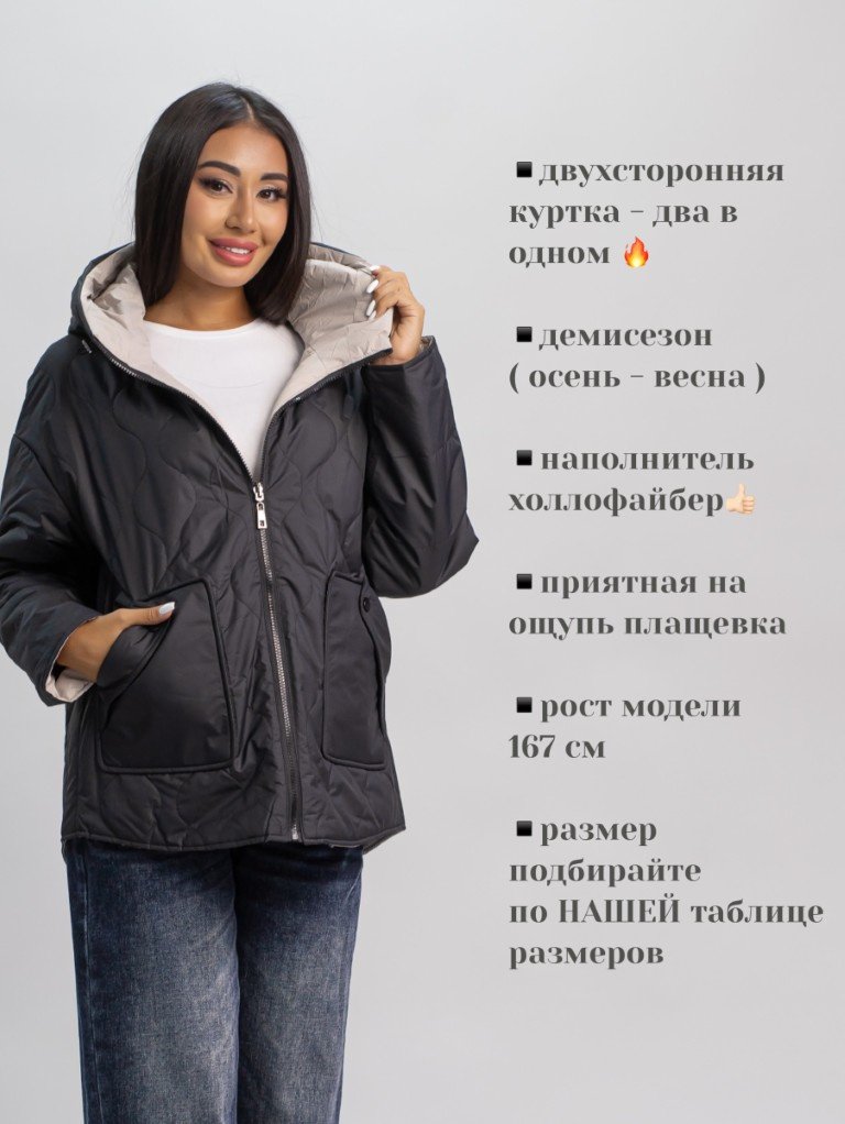 Демисезонная куртка alinashoes черный купить,NaN
