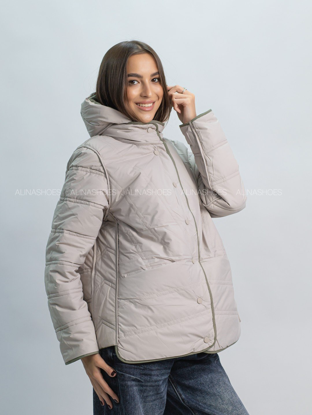 Демисезонная куртка alinashoes хаки купить,NaN