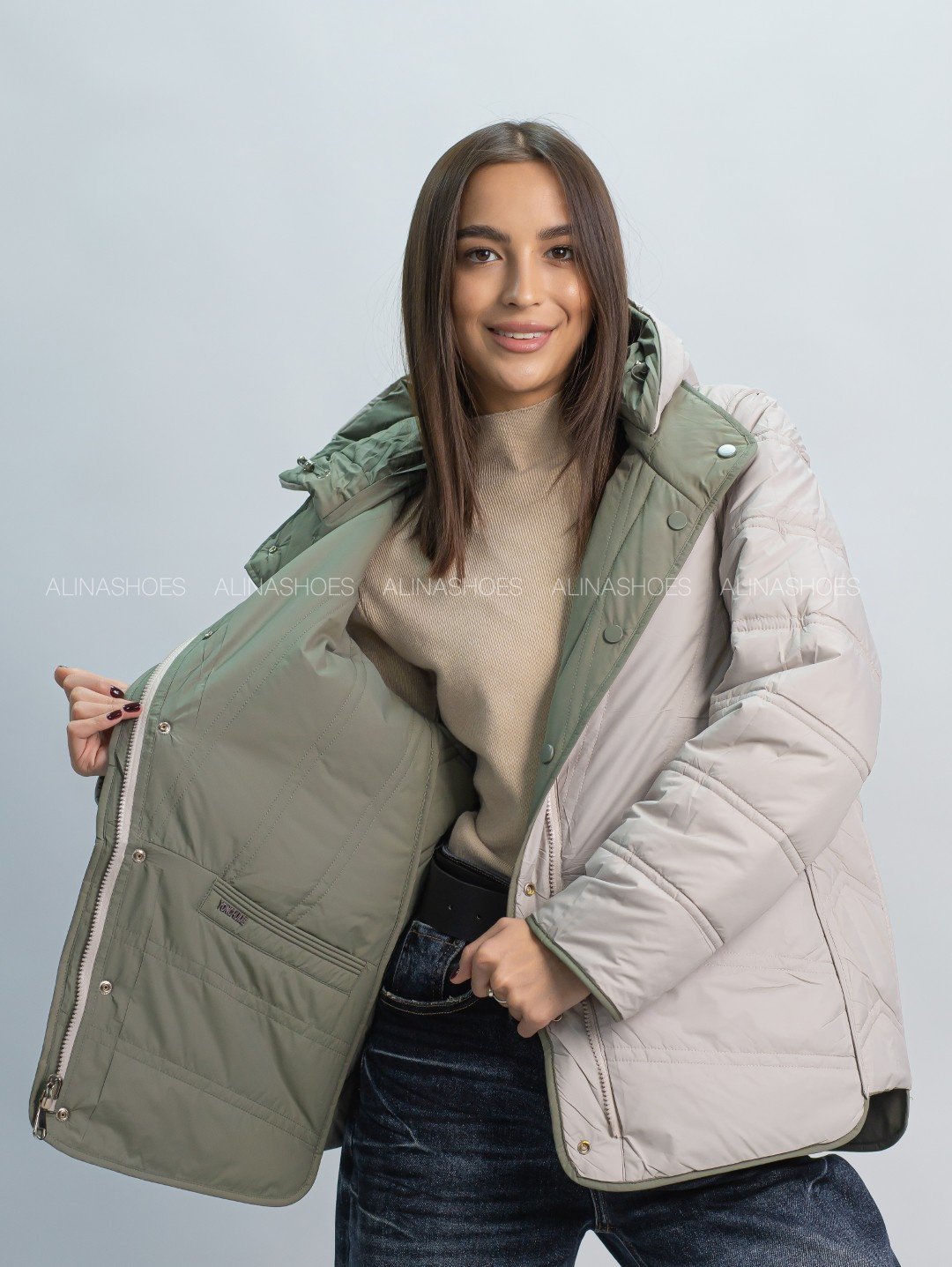 Демисезонная куртка alinashoes хаки купить,NaN