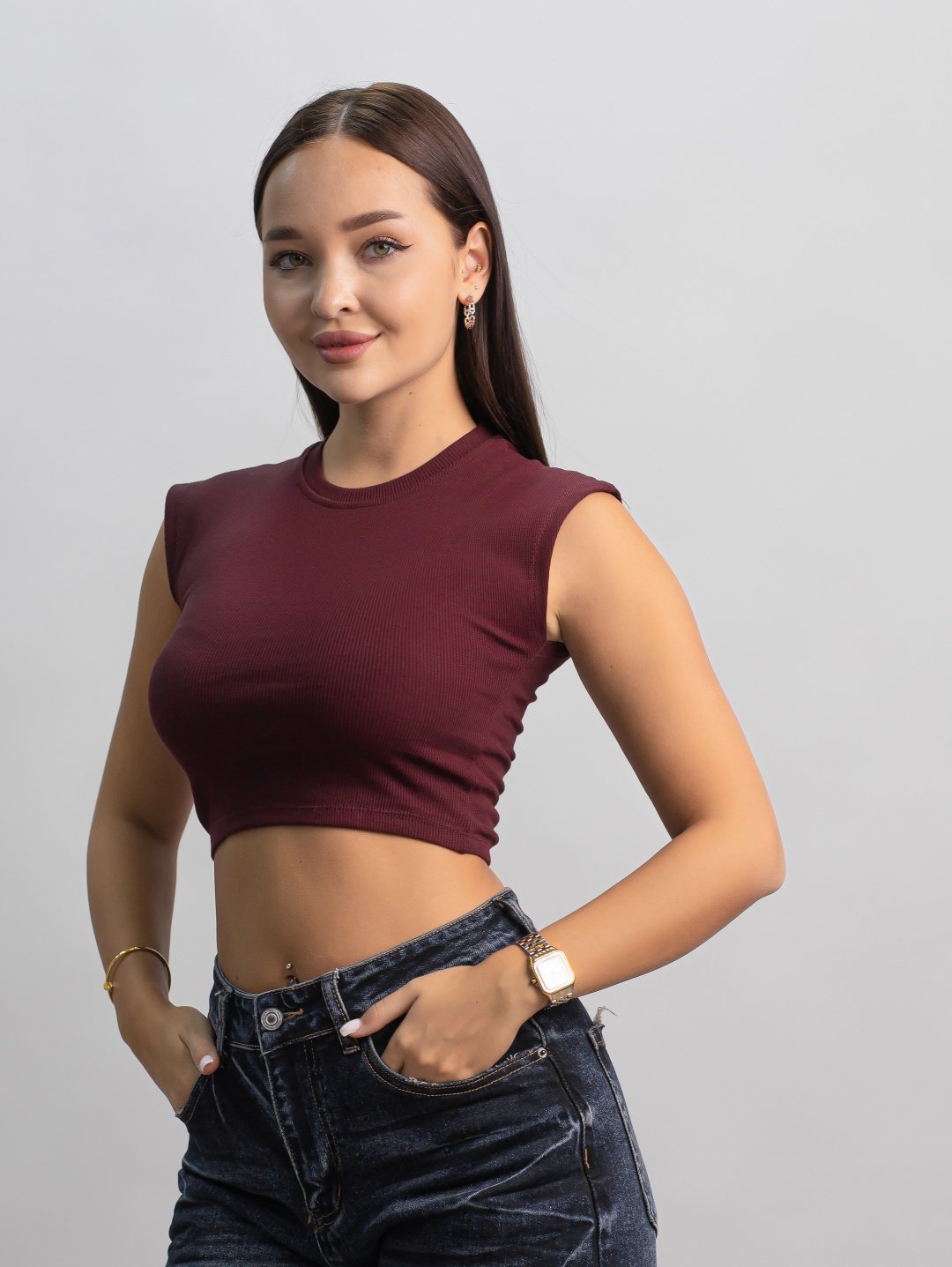 Топ alinashoes бордовый M купить,NaN