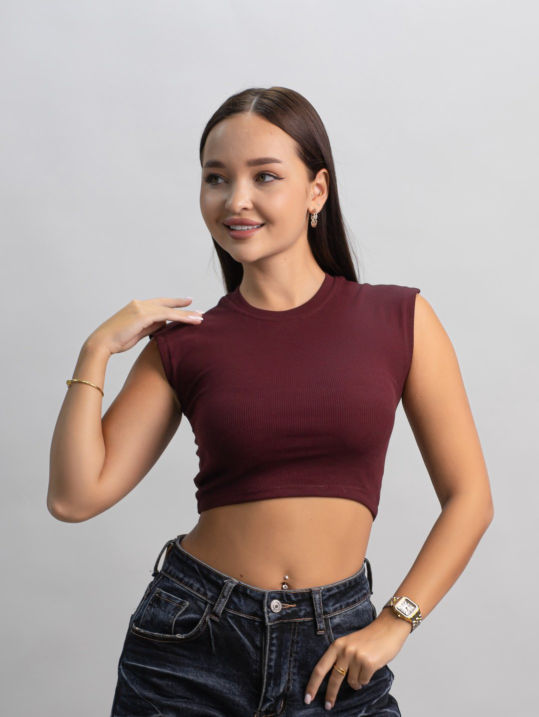 Топ alinashoes бордовый M купить,NaN