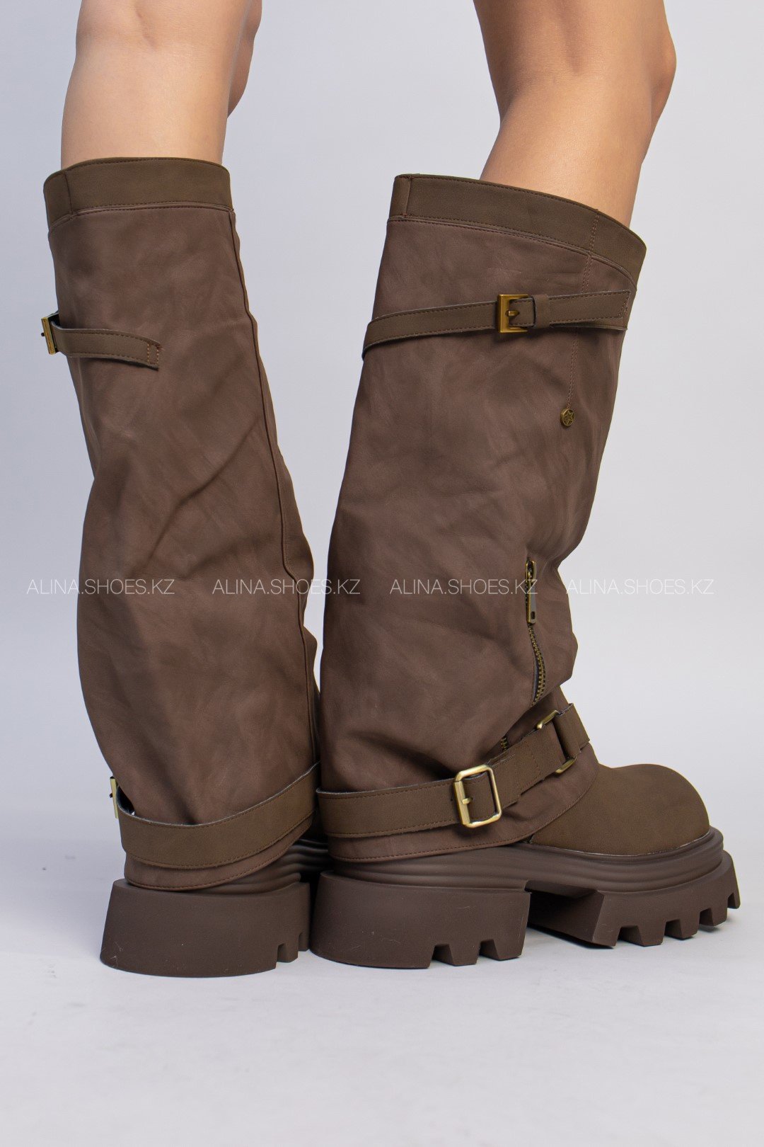 Сапоги alinashoes коричневый купить,NaN