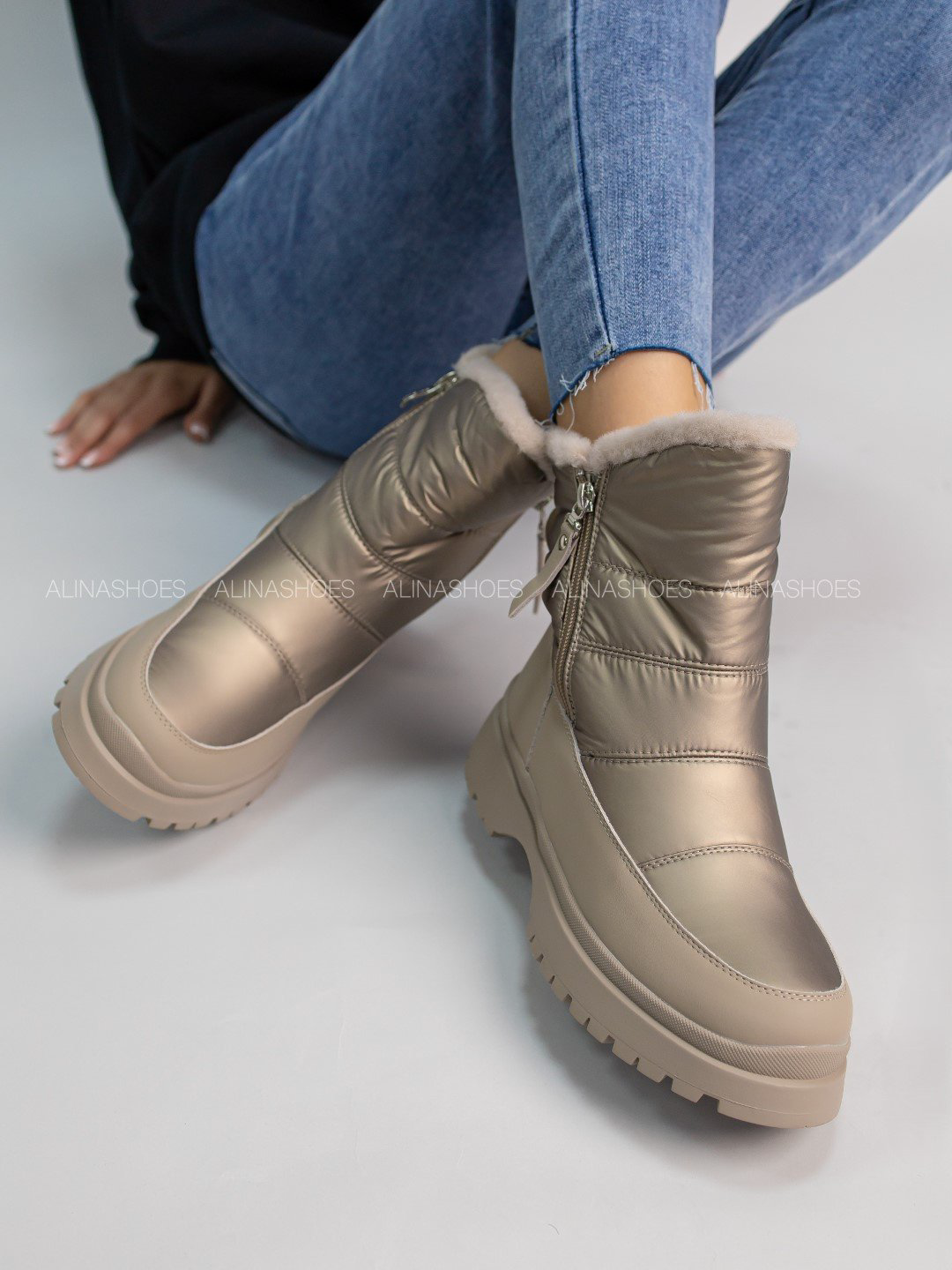 Дутики alinashoes бежевый купить,NaN