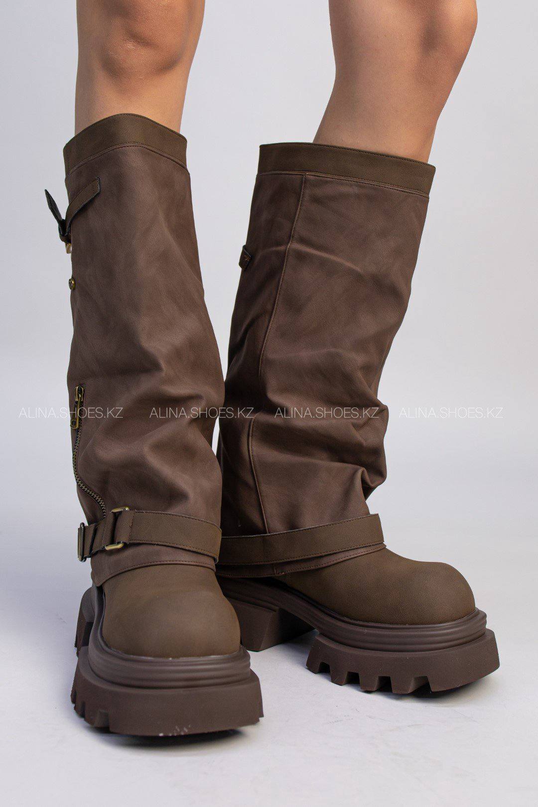 Сапоги alinashoes коричневый купить,NaN
