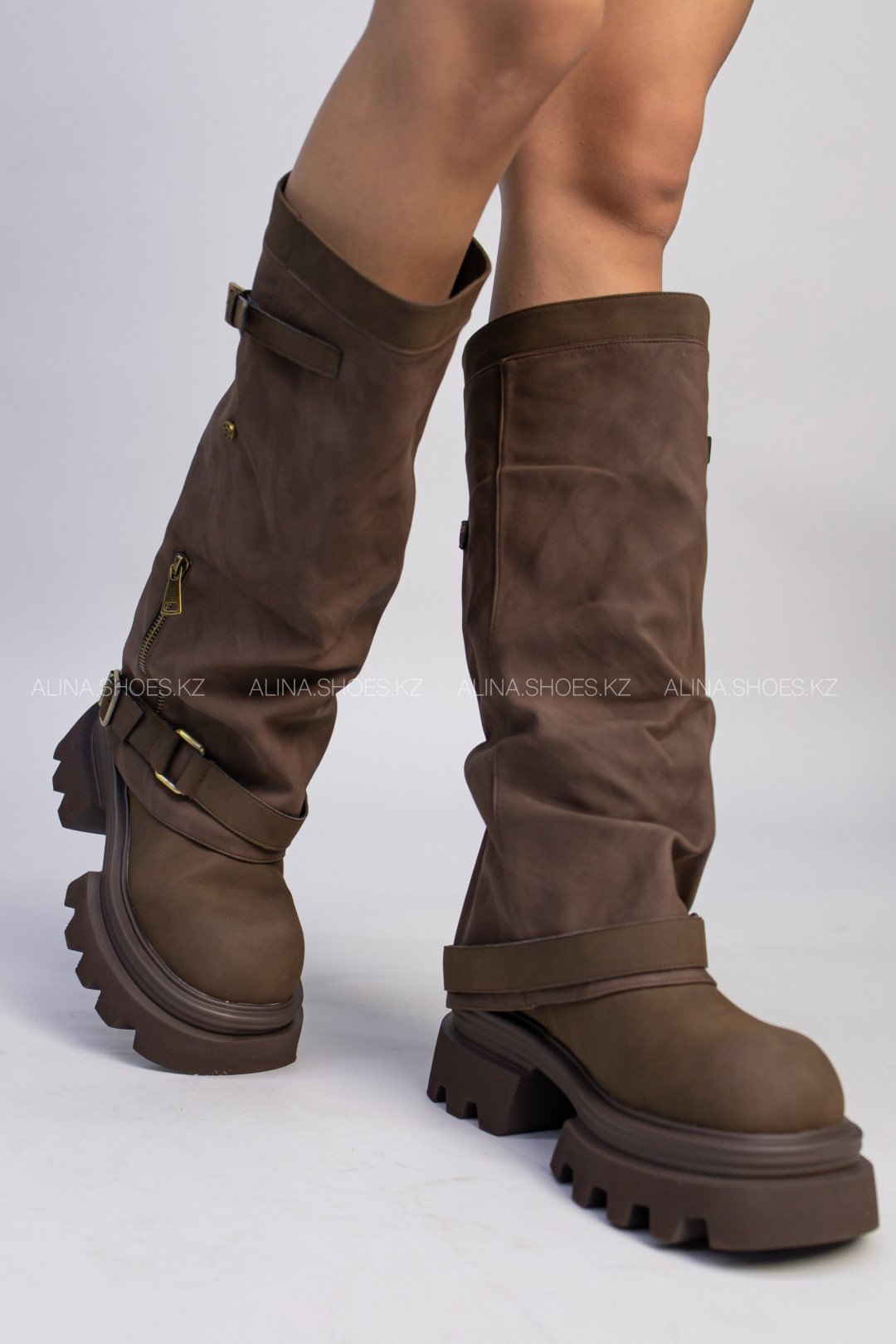 Сапоги alinashoes коричневый купить,NaN
