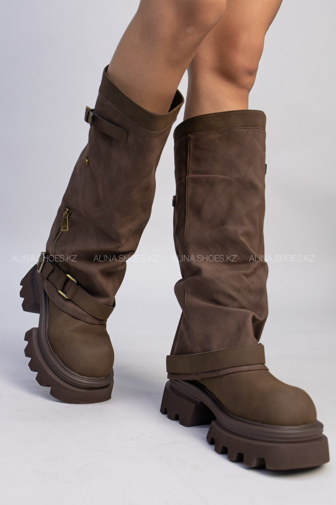 Сапоги alinashoes коричневый купить,NaN