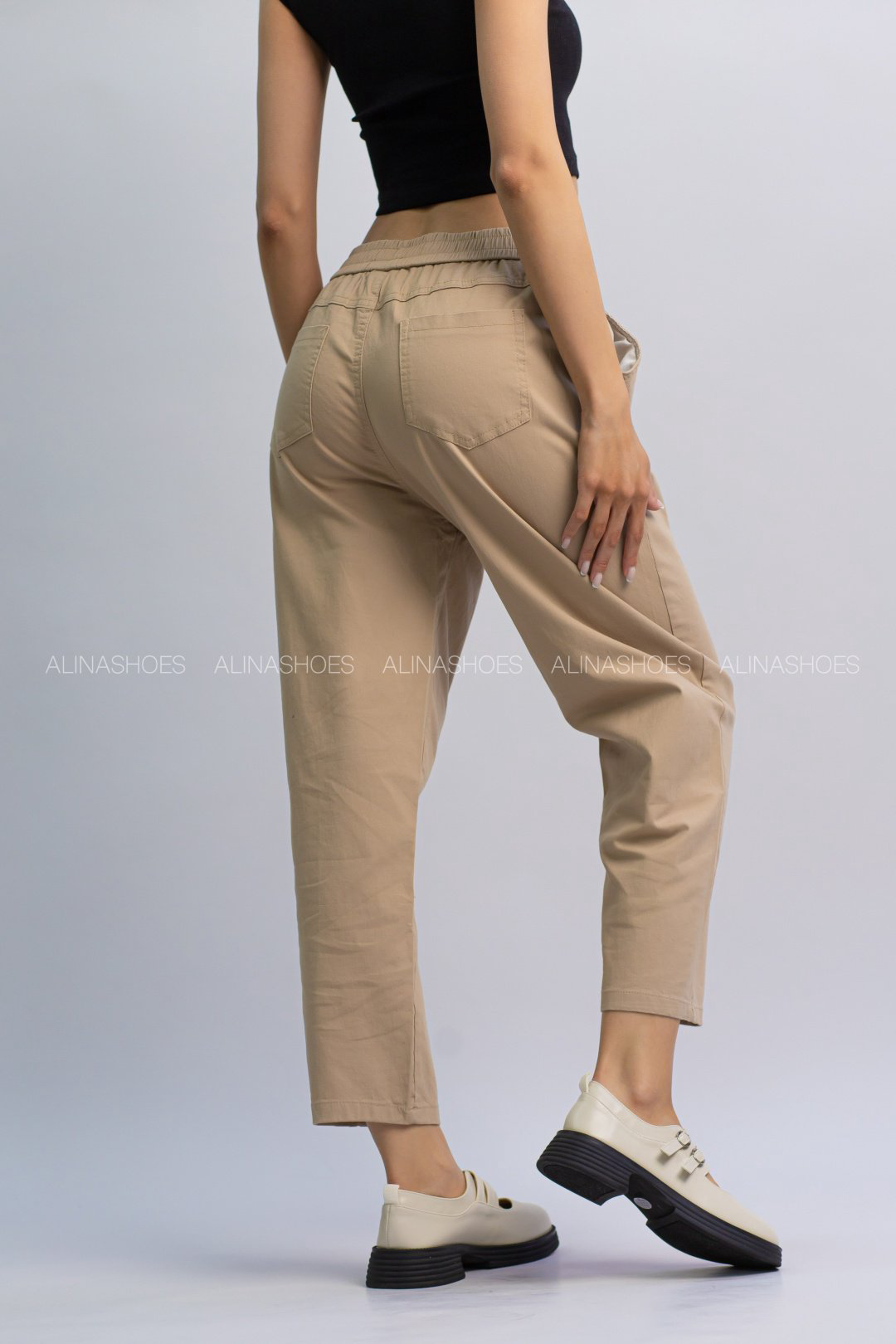 Повседневные брюки alinashoes светло-коричневый купить,NaN