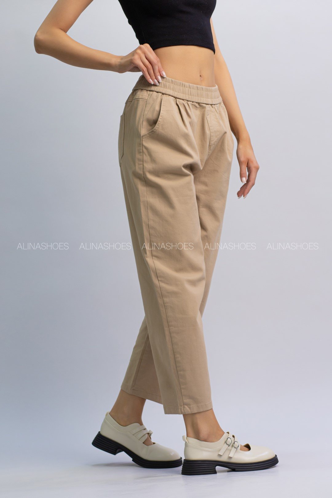 Повседневные брюки alinashoes светло-коричневый купить,NaN