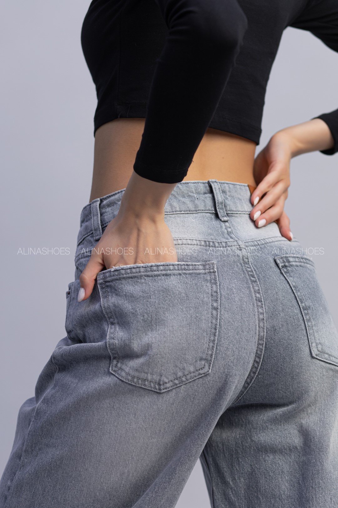 Джинсы багги alinashoes голубой купить,NaN