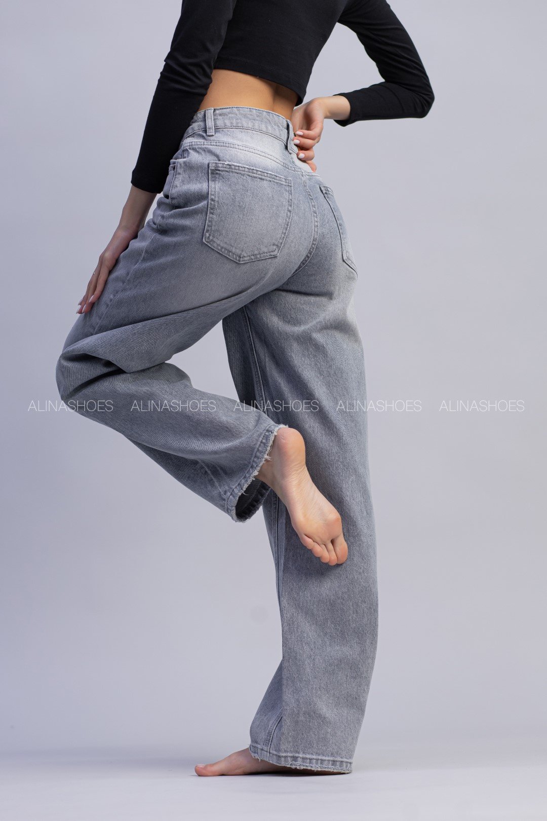 Джинсы багги alinashoes голубой купить,NaN
