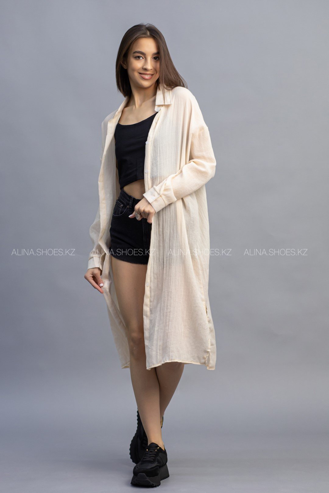Рубашка alinashoes бежевый купить,NaN