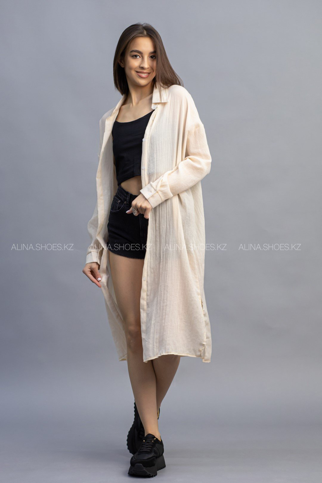 Рубашка alinashoes бежевый купить,NaN