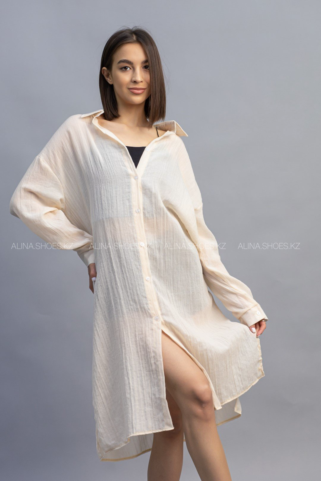 Рубашка alinashoes бежевый купить,NaN
