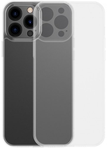 Чехол Baseus Frosted Glass для iPhone 13 Pro Max темно-прозрачный