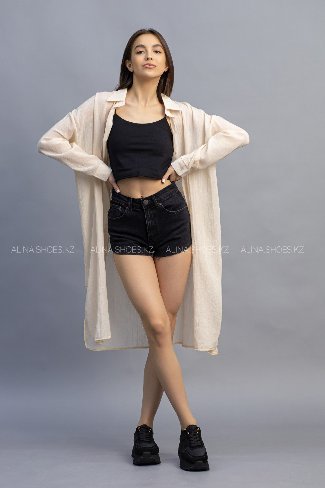 Рубашка alinashoes бежевый купить,NaN