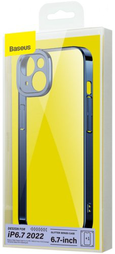 Чехол Baseus для Apple iPhone 14 Plus прозрачный-синий купить,NaN