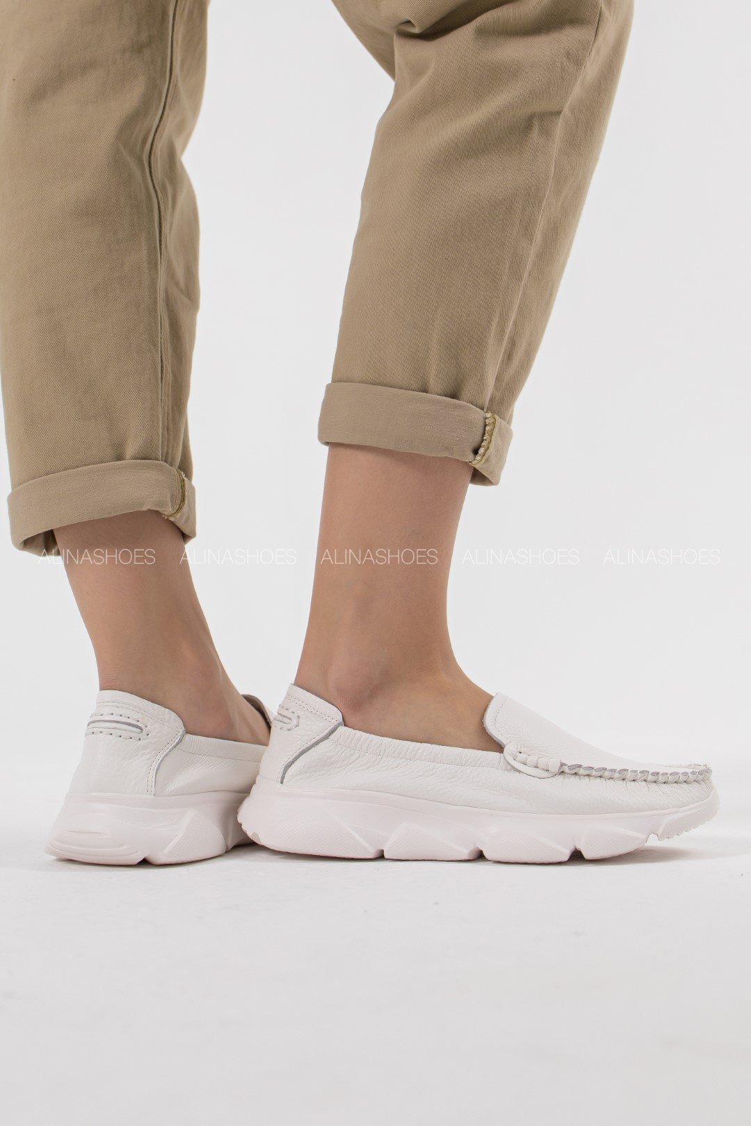 Мокасины alinashoes белый купить,NaN
