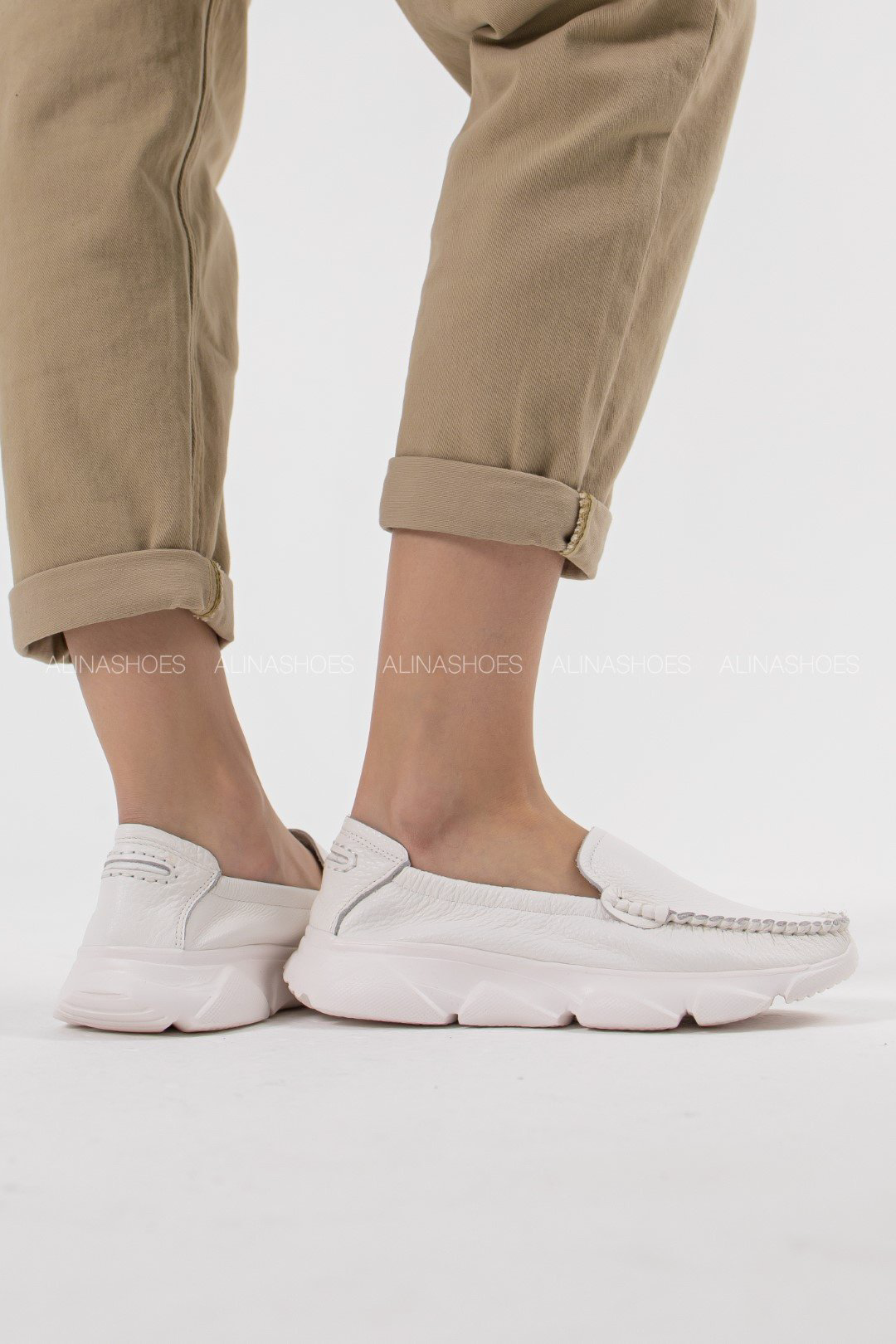 Мокасины alinashoes белый купить,NaN
