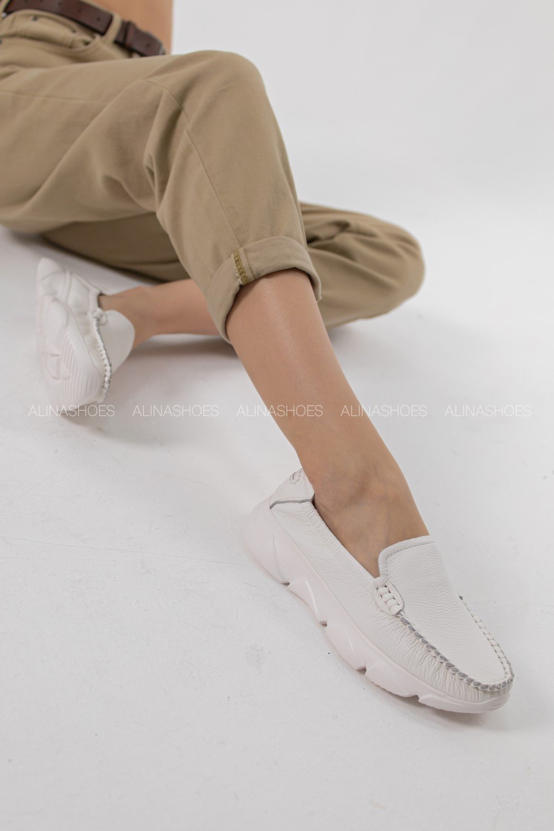 Мокасины alinashoes белый купить,NaN