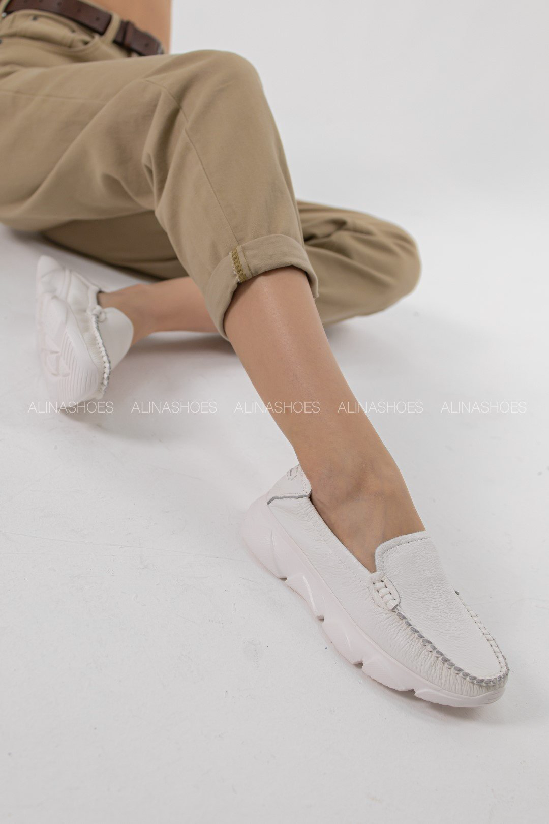 Мокасины alinashoes белый купить,NaN
