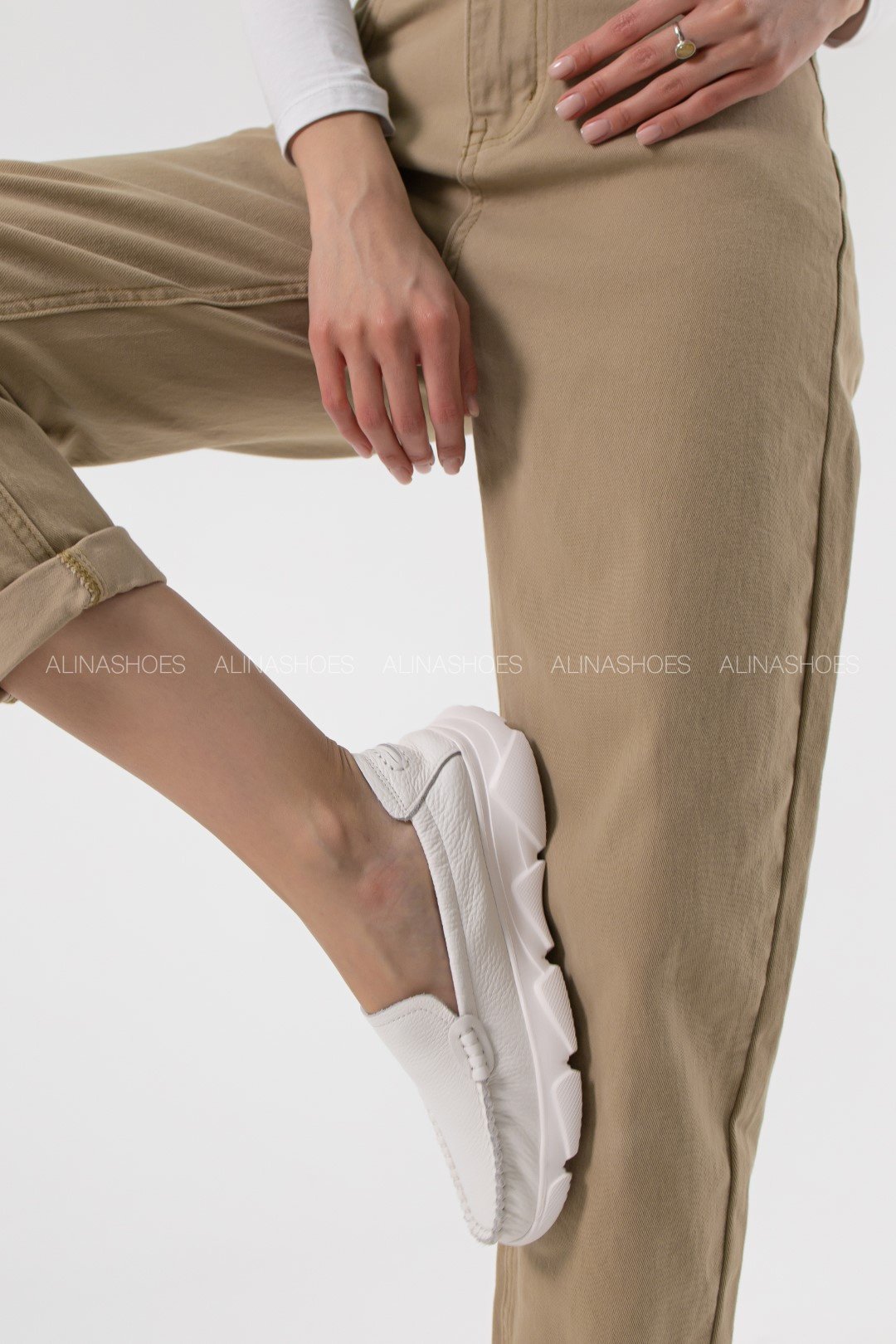 Мокасины alinashoes белый купить,NaN