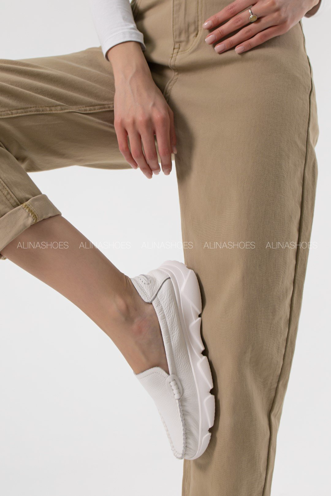Мокасины alinashoes белый купить,NaN