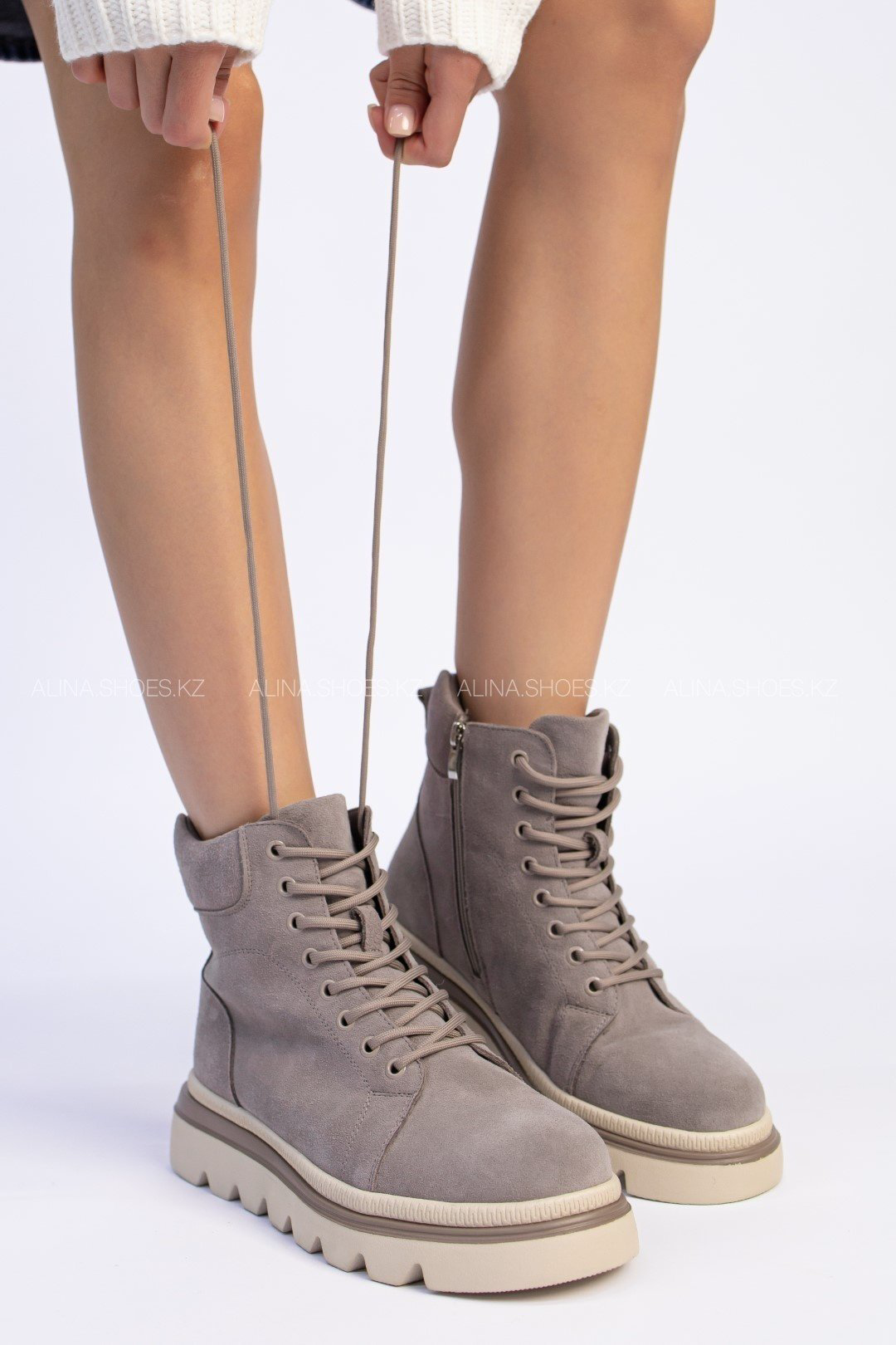 Ботинки alinashoes серый купить,NaN