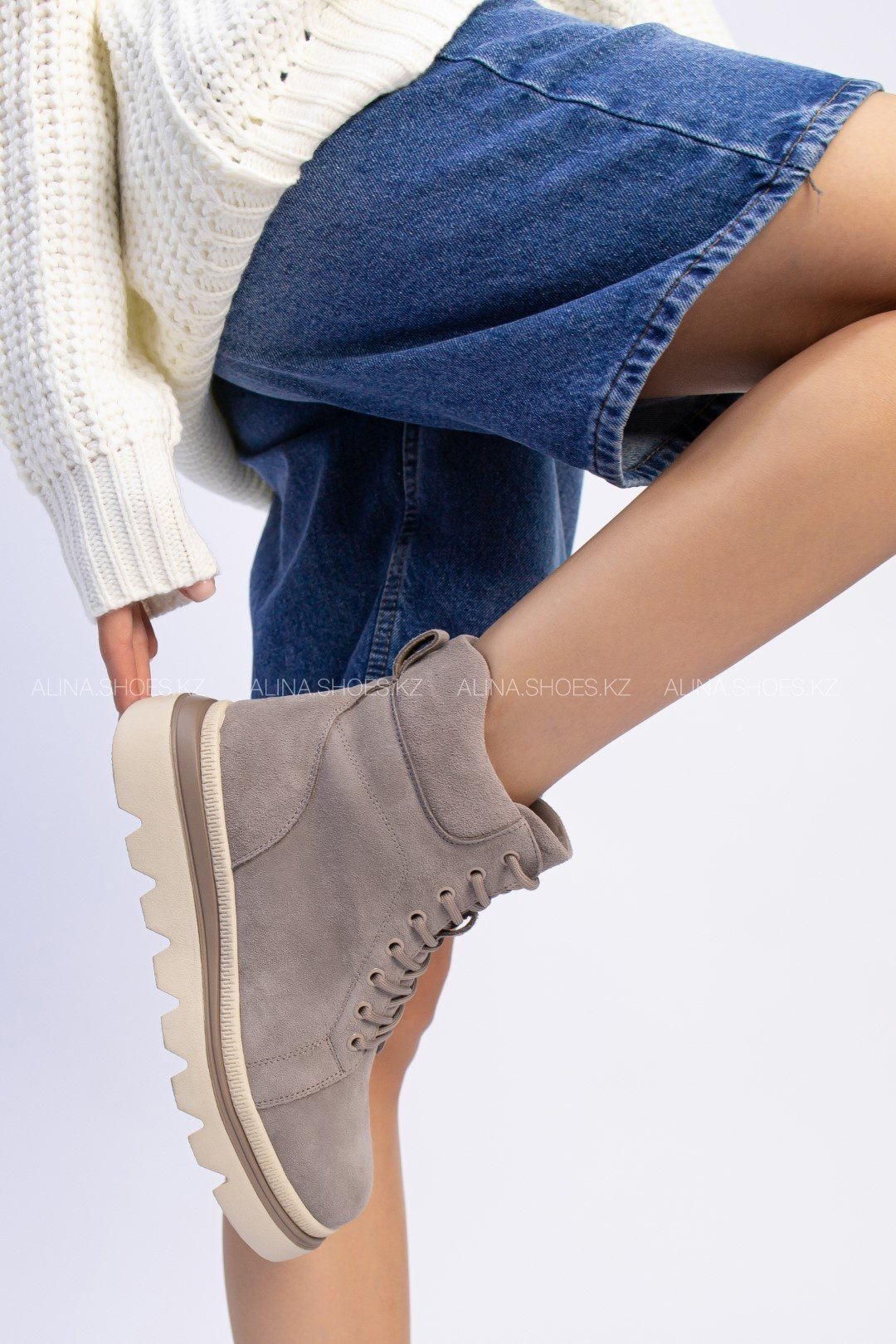 Ботинки alinashoes серый купить,NaN