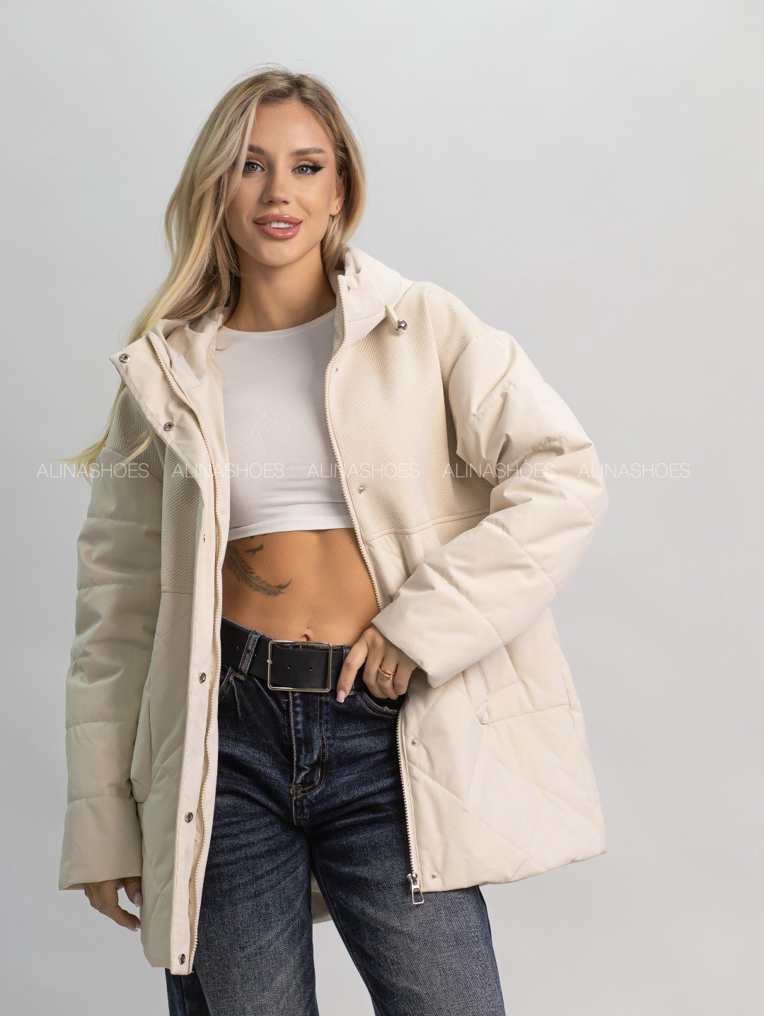 Демисезонная куртка alinashoes светло-бежевый купить,NaN