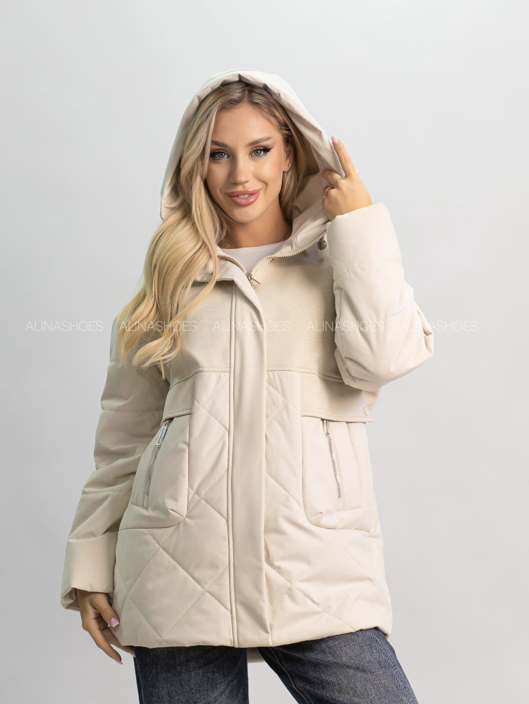 Демисезонная куртка alinashoes светло-бежевый купить,NaN