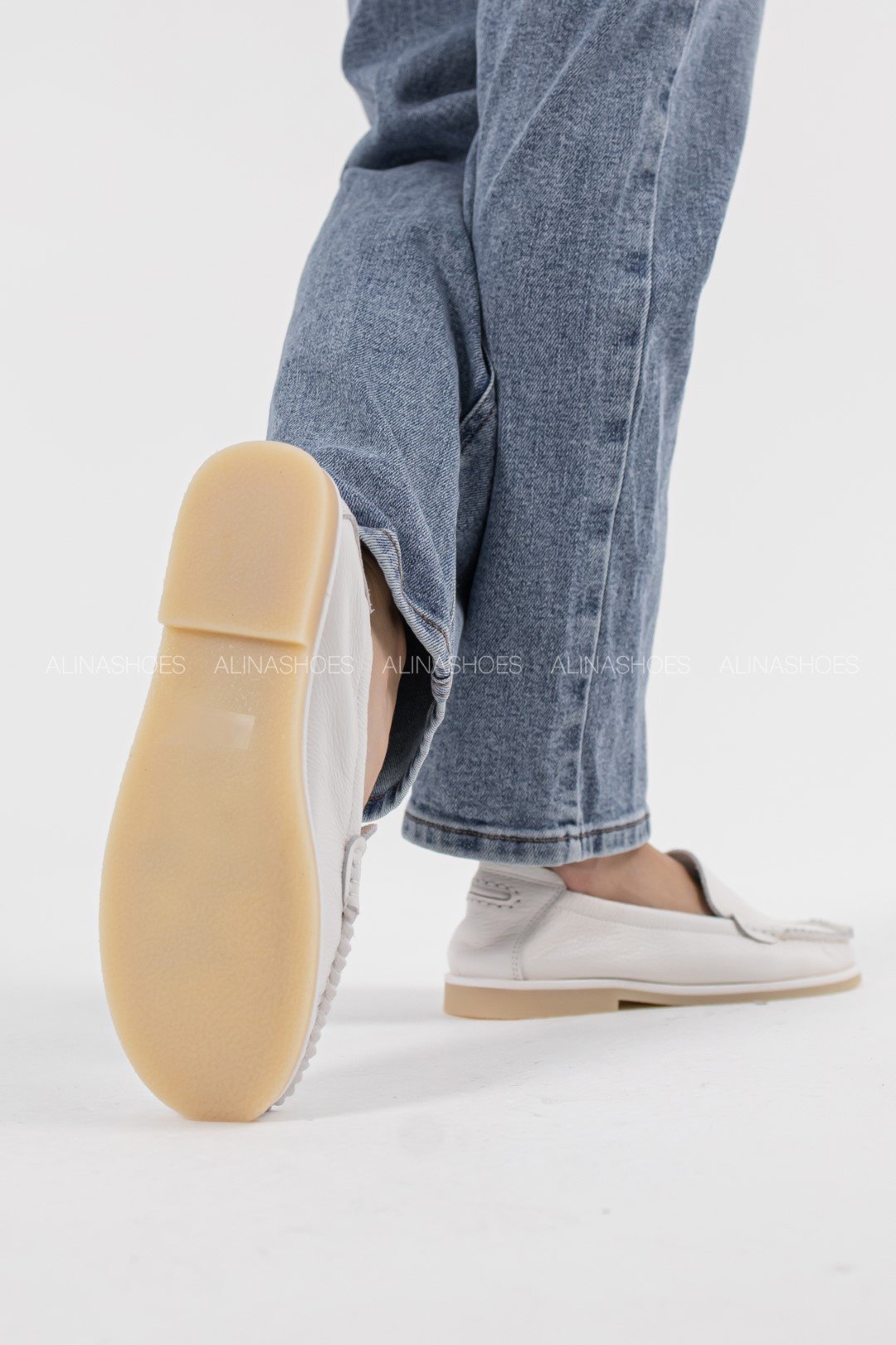 Мокасины alinashoes белый купить,NaN
