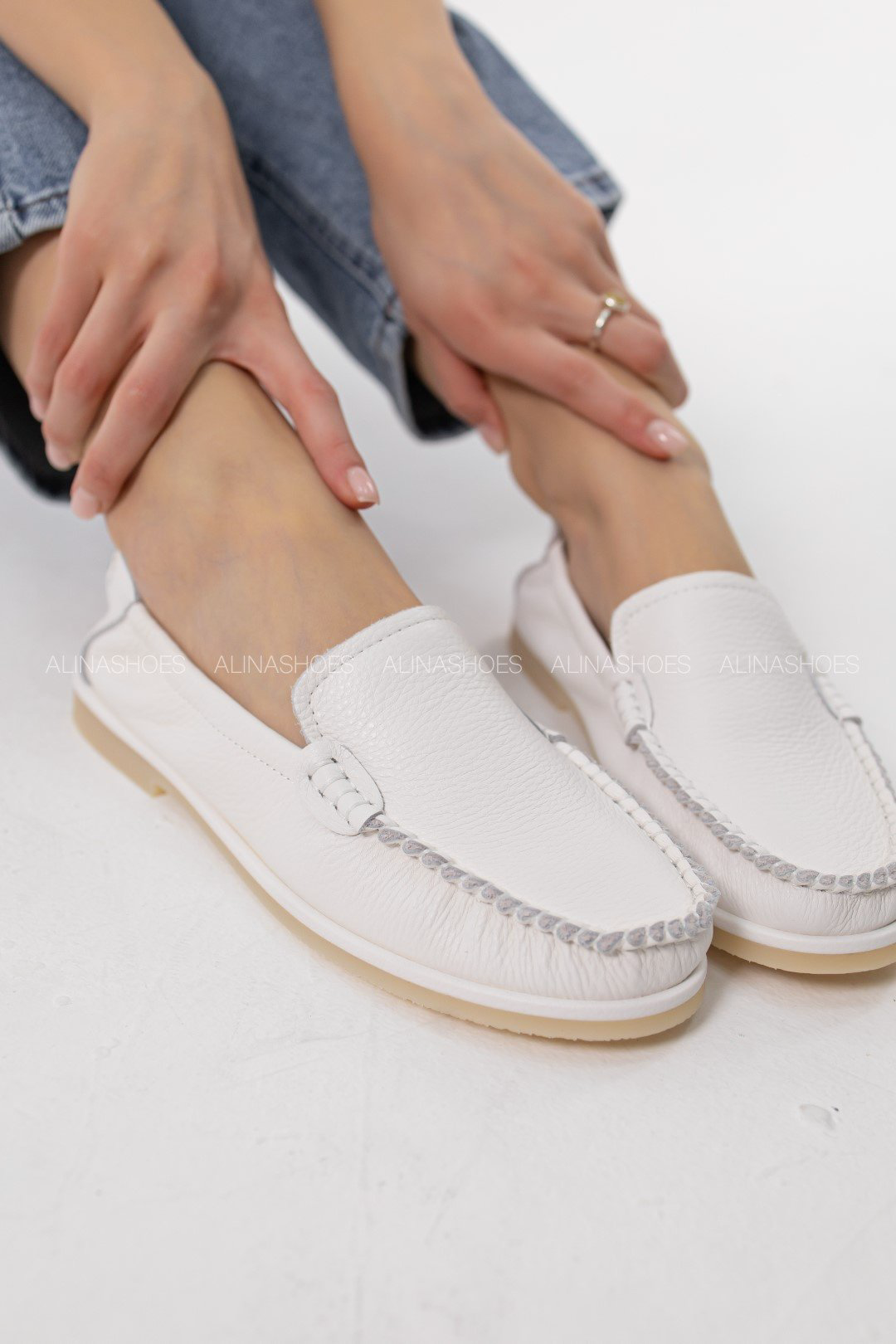 Мокасины alinashoes белый купить,NaN